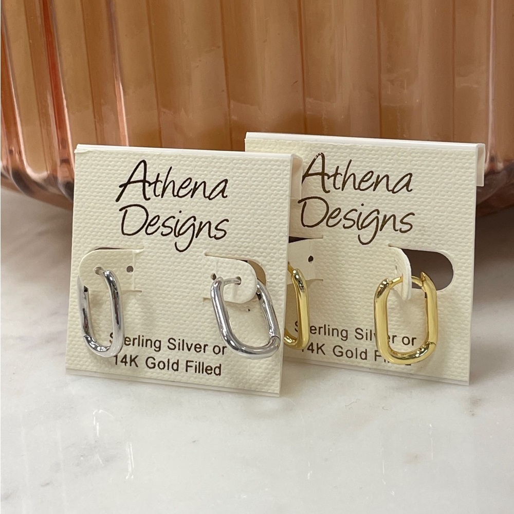 Athena Designs Oval Hoops- NWT